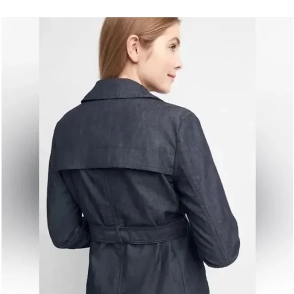 Gap denim trench coat jacket - Picture 2 of 6
